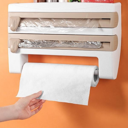 Organizador Multifuncional 4 En 1 Para Cocina (Papel Toalla, Film, Papel Aluminio y Porta Condimentos)